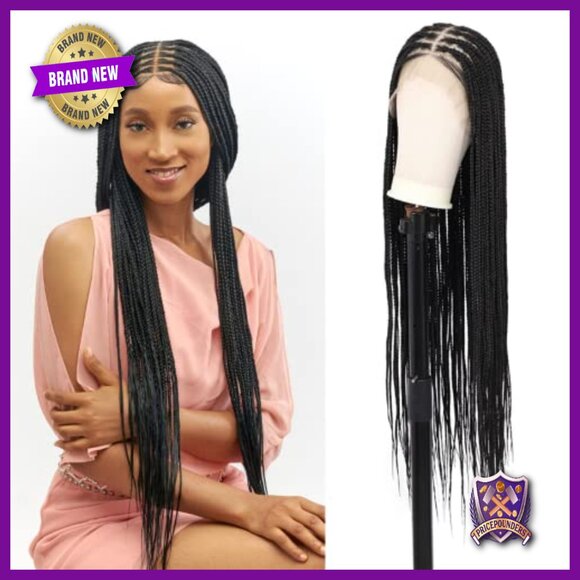 Knotless Braided Wig 36 Inch Full Lace Cap Adjustable Glueless Human Hair main image 5
